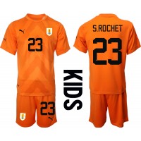 Uruguay Sergio Rochet #23 Keeper Fotballklær Bortedraktsett Barn VM 2022 Kortermet (+ korte bukser)